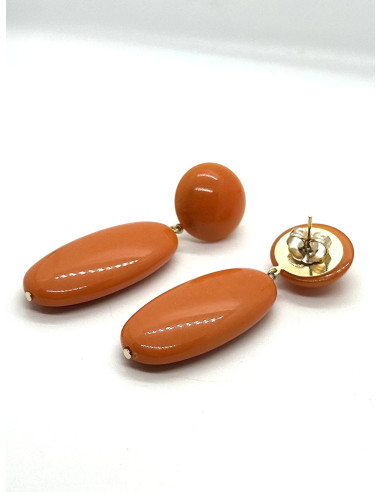Náušnice oválné, oranžové | FRANCINE BRAMLI
