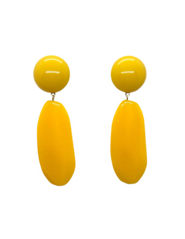 Náušnice oválné, žluté | FRANCINE BRAMLI