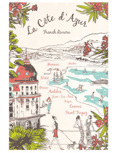 Provence - Côte d'Azur printed tea towel | WINKLER - 1