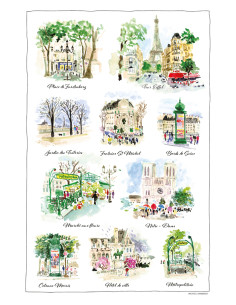 Paris scénettes printed tea towel | WINKLER - 1
