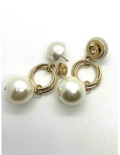 Earrings in gold with white pearls | FRANCINE BRAMLI 2