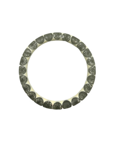 Náramek bílý se třpytkami, pevný | FRANCINE BRAMLI