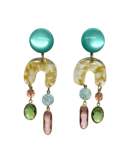Náušnice s barevnými ověsky | FRANCINE BRAMLI