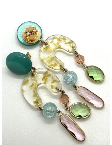 Náušnice s barevnými ověsky | FRANCINE BRAMLI