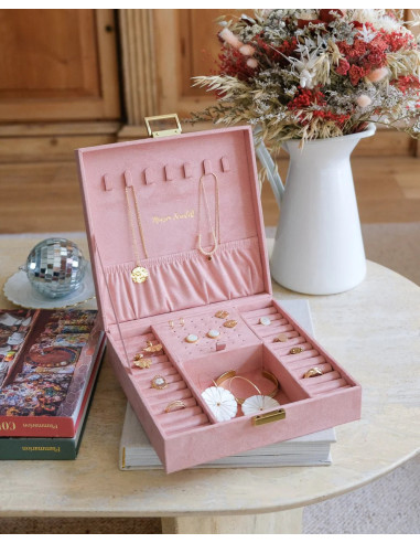 Šperkovnice z růžového sametu | MAISON SCARLET A