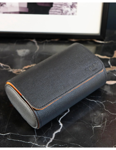 Cestovní pouzdro na 2 hodinky, černé / oranžové | MAISON SCARLET - 1