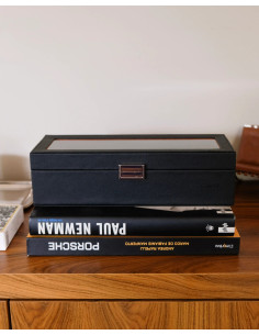 Luxusní pouzdro na 5 hodinek, černé / oranžové | MAISON... 2