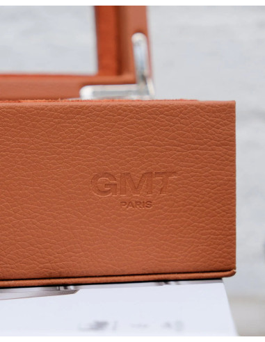 Luxusní pouzdro na 5 hodinek, černé / oranžové...