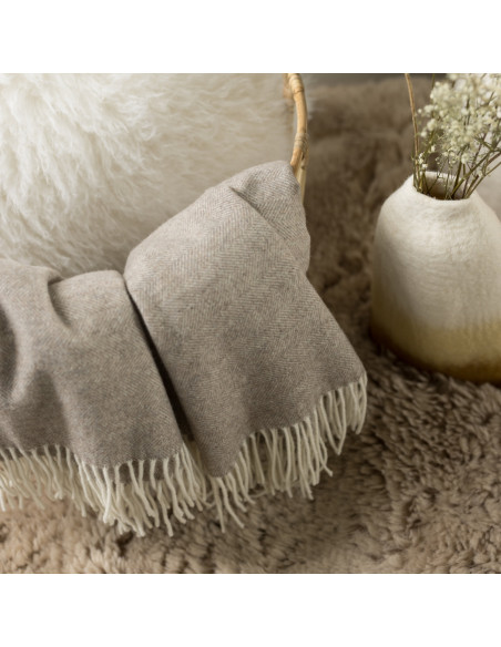 Vlněný přehoz Carina Naturel 130x190 | VIVARAISE b