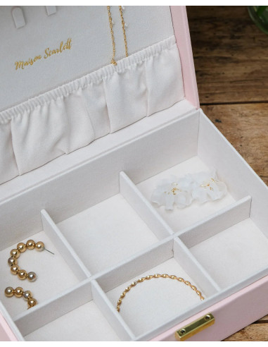 Dvoupatrová šperkovnice z béžové umělé kůže |...