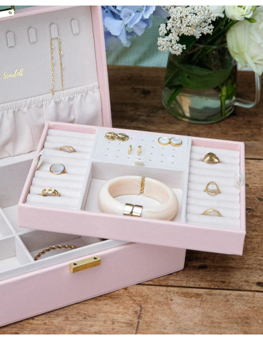 Dvoupatrová šperkovnice z béžové umělé kůže |...