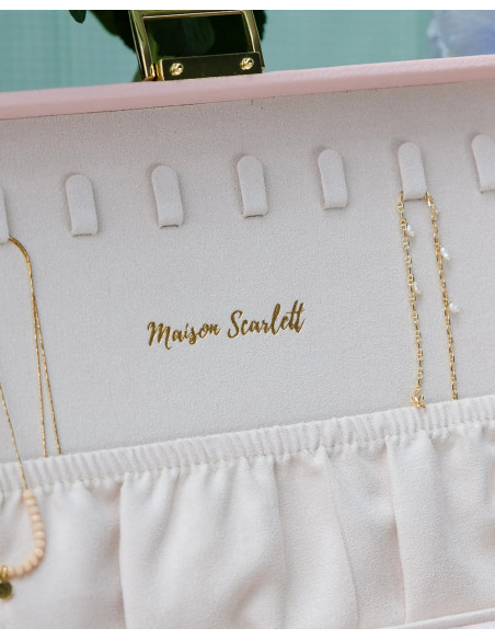 Dvoupatrová šperkovnice z béžové umělé kůže | MAISON SCARLET