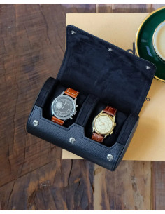 Cestovní pouzdro na 2 hodinky, černé | MAISON SCARLET 2