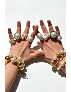 Ring with white pearls | FRANCINE BRAMLI - 1 2