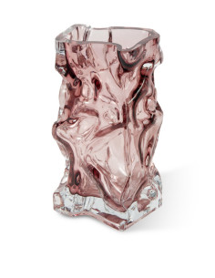Skleněná váza Ice, růžová | POLS POTTEN