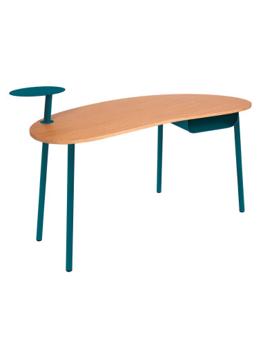 Psací stůl Nuage s dubovou deskou INDOOR | FERMOB acapulco blue