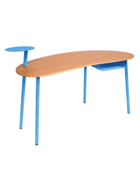 Psací stůl Nuage s dubovou deskou INDOOR | FERMOB maya blue