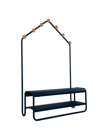 Věšák s lavičkou Funambule INDOOR | FERMOB deep blue
