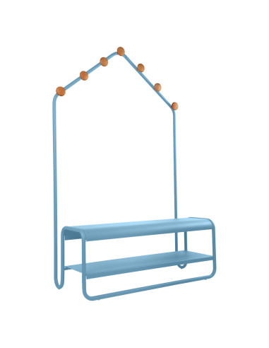 Věšák s lavičkou Funambule INDOOR | FERMOB maya blue