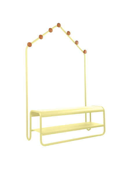 Věšák s lavičkou Funambule INDOOR | FERMOB frosted lemon