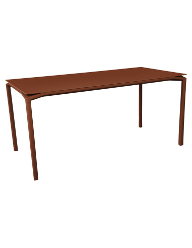 Kovový stůl Calvi 126x63 s matnou deskou, INDOOR  | FERMOB red ochre