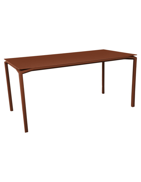 Kovový stůl Calvi 126x63 s matnou deskou, INDOOR  | FERMOB red ochre