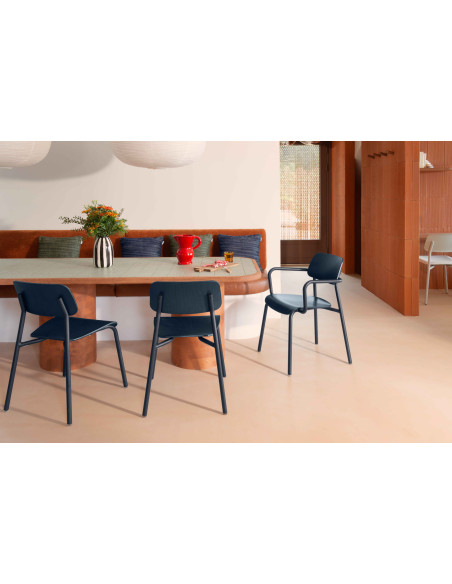 Židle Studie s dřevěným tónovaným sedákem INDOOR | FERMOB