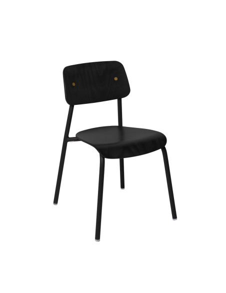 Židle Studie s dřevěným tónovaným sedákem INDOOR | FERMOB - 10