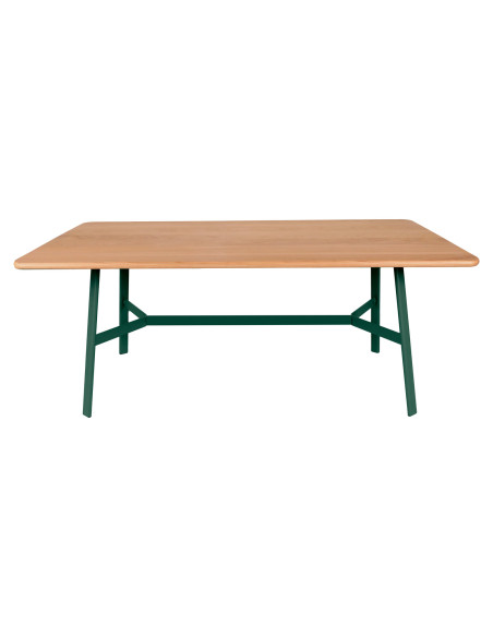 Jídelní stůl SO'O s dubovou deskou 180x90 INDOOR | FERMOB cedar green