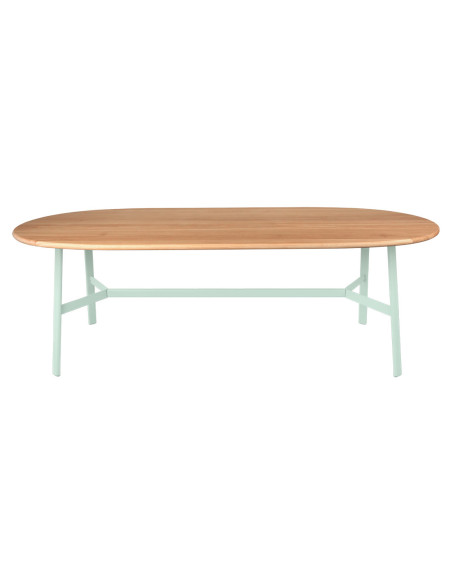 Jídelní stůl SO'O s oválnou dubovou deskou 220x95 INDOOR | FERMOB ice mint