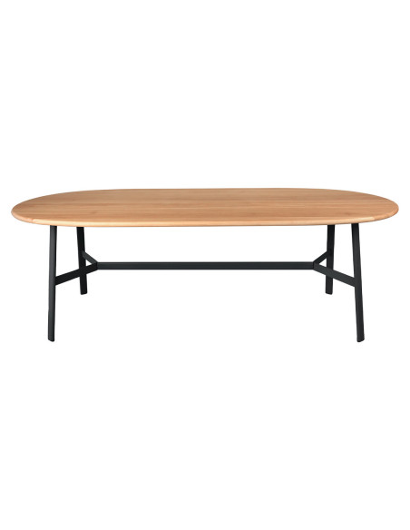 Jídelní stůl SO'O s oválnou dubovou deskou 220x95 INDOOR | FERMOB liquorice