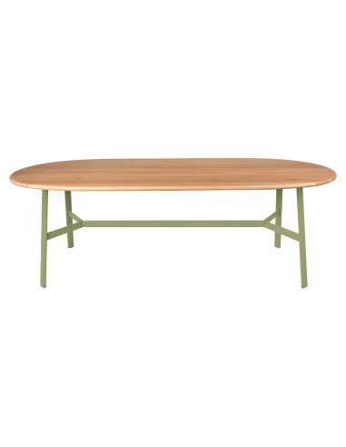 Jídelní stůl SO'O s oválnou dubovou deskou 220x95 INDOOR | FERMOB willow green