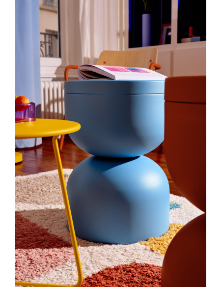 Metal table/stool Piapolo with storage space | FERMOB - 57