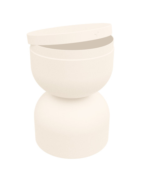 Kovový stolek/ stolička Piapolo s úložným prostorem | FERMOB latté beige