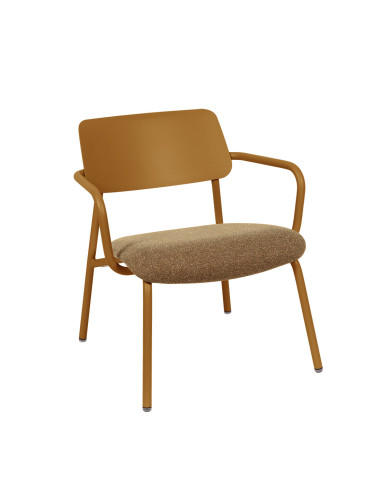 Křeslo Studie Lounge s čalouněným sedákem INDOOR | FERMOB gingerbread