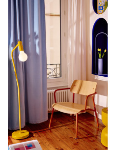 Křeslo Studie Lounge s dubovým dřevem INDOOR | FERMOB honey 2