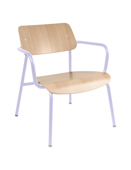 Křeslo Studie Lounge s dubovým dřevem INDOOR | FERMOB marshmallow