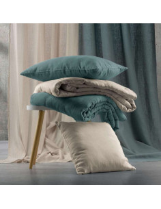 Linen pillowcase Zeff Craie 45x45 | VIVARAISE - 1 2