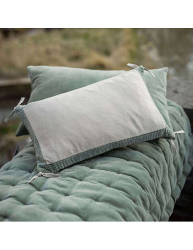 Povlak polštáře Elise Chambray Vert de Gris 30x50 | VIVARAISE b