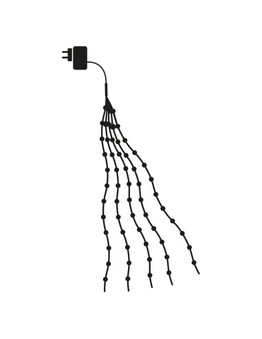 Světelná kaskáda KNIRKE zelená - 200LED indoor/outdoor | SIRIUS c