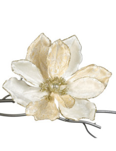 Christmas decoration - cream magnolia flower on a clip |...