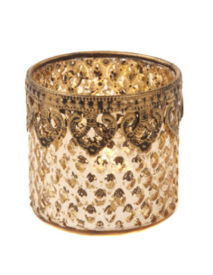 Christmas decoration - decorated glass candle holder |...