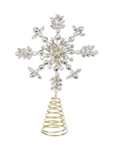 Vánoční dekorace – zlatá špička na stromek s vločkou |...