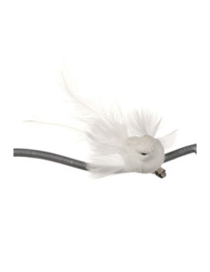 Vánoční dekorace – bílý ptáček na klipu, zdobený třpytkami | GOODWILL - 1