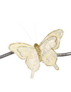 Christmas decoration - brocade butterfly on a clip, in...