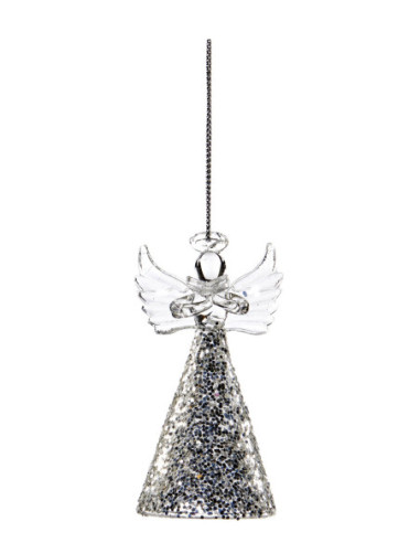 Christmas decoration - glass angel with silver...