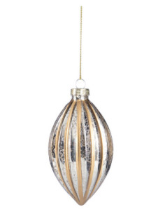 Vánoční dekorace – skleněná špička antik stříbrná se...