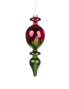 Christmas decoration - hanging glass top red-green |...