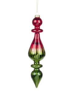 Christmas decoration - hanging glass top red-green |...