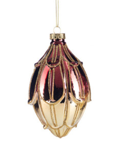 Vánoční dekorace – závěsná skleněná šiška s tónem...